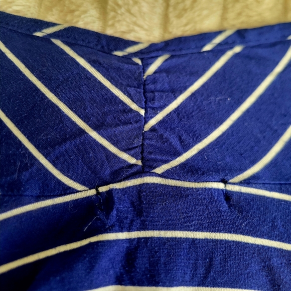 Women's Green Envelope Blue & White Striped Cardigan - Size S - Picture 6 of 6